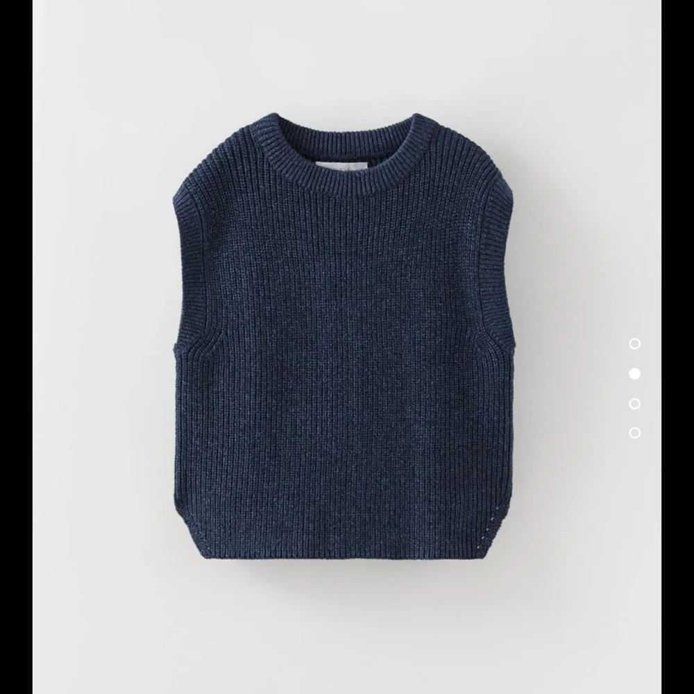 Zara Heathered Blue Long Knit Vest